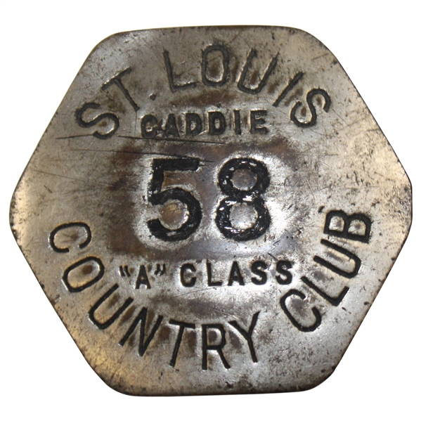 St. Louis Country Club A Class Caddie Badge #58