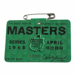 1968 Masters Tournament SERIES Badge #19089 - Bob Goalby Win
