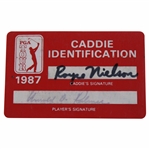 Arnold Palmer Signed 1987 PGA Tour Player Caddie ID Card - Nielson Collection