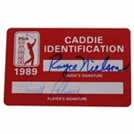 Arnold Palmer Signed 1989 PGA Tour Player Caddie ID Card - Nielson Collection