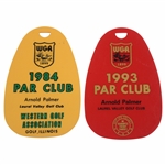 Arnold Palmers 1984 & 1993 Western Golf Association Red Par Club Bag Tag