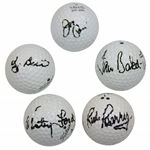 Joe Pesci, Yogi Berra, Whitey Ford, Rick Barry, & Ian Baker-Finch Signed Golf Balls JSA ALOA