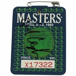 Fred Couples Signed 1992 Masters Tournament Series Badge #X17322 JSA ALOA