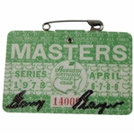 Gary Player Signed 1978 Masters Tournament SERIES Badge #14009 JSA ALOA