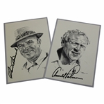 Arnold Palmer & Sam Snead Signed Van Zandt Postcards - Nielson Collection JSA ALOA