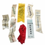 Eight (8) Various 1930s Contestant Ribbons - St Pete Open, Sacramento, Oakland & others