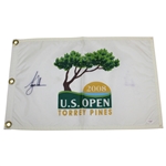 Tiger Woods Signed 2008 US Open at Torrey Pines Embroidered Flag JSA #X24888