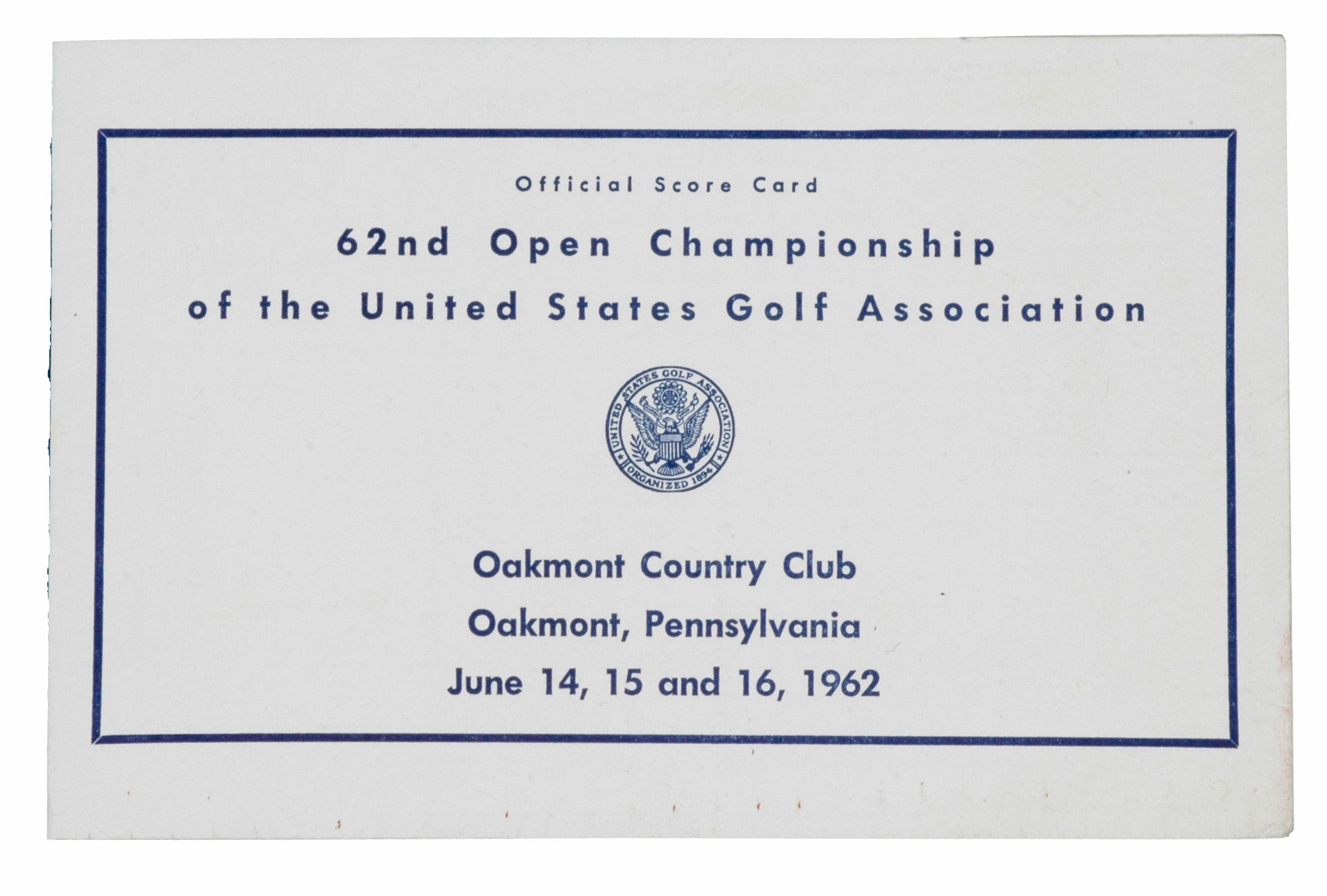 Lot Detail 1962 US Open Official Scorecard Jack Nicklaus 1St Career