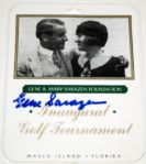 Gene Sarazen Signed Inaugural Golf Tournament Bag Tag.