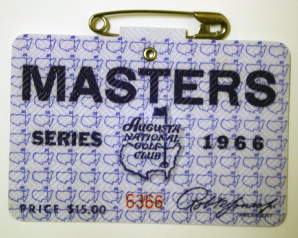 1966 Masters Badge Jack Nicklaus victory