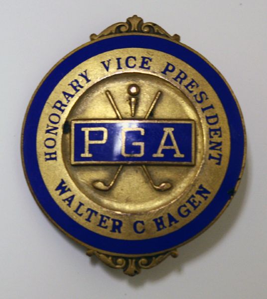 Walter Hagen Honorary V.P.s  Badge From PGA Only Second Ever Issued