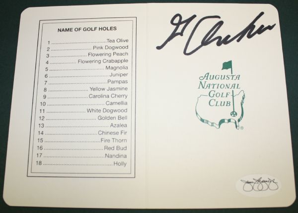 Masters Sorecard signed by 1969 Masters Champion George Archer JSA COA