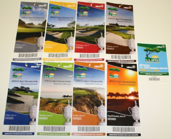 2008 US Open Ticket Set - Tiger Win