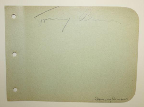Tommy Armour Single Signed Album Page