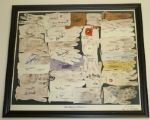 Framed Poster Depicting Autographed Golf Gloves of Masters Champs