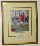 Vintage Robert T "Bobby" Jones Cut Signature Deluxe Framed w/ Image of Old Course