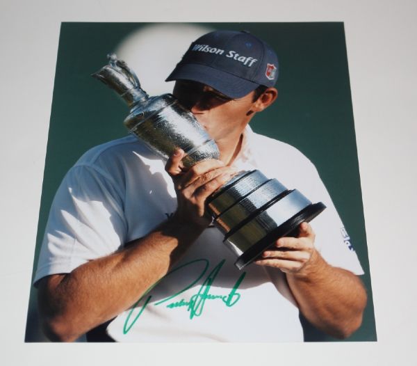 8x10 Photo Signed by  Padraig Harrington Trophy Shot