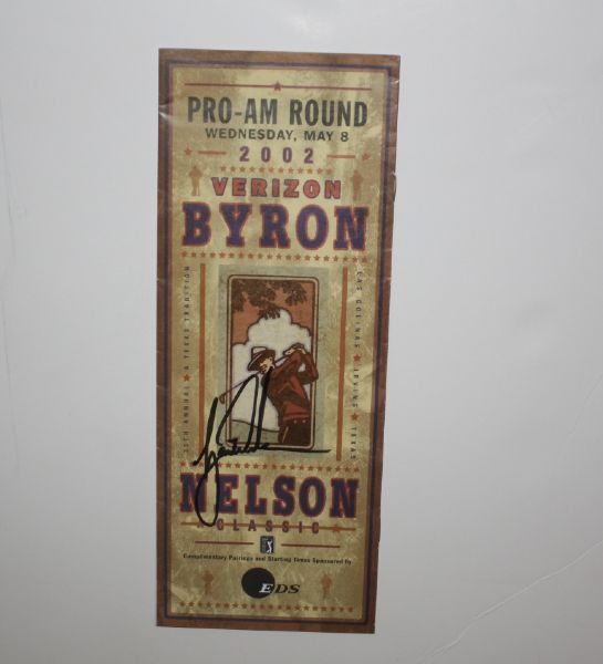 Tiger Woods Signed Pairing Sheet From Byron Nelson
