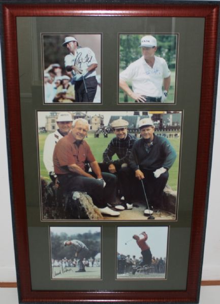 Display Classic Bridge Shot w/ 8 X 10s Signed Floyd,Watson,Palmer,Nicklaus