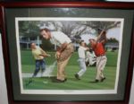 "The King in Augusta" print signed by Artist & Arnold Palmer Deluxe Framed