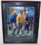 Deluxe Framed 16 X 20 Photo of Jack, Tiger and Arnie Walking the Augusta Fairways