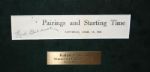 Ralph Guldahl Framed signed 1968 Masters Pairing Sheet W/Letter of Provenance