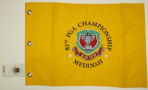 1999 PGA Medinah Flag with Original Price Label Tigers Second Major Win