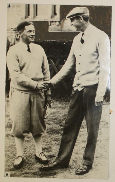 1930 International News Wire Photo Bobby Jones With Roger Wethered Final of British Amateur