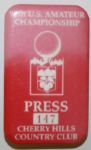 1990 US Amateur Championship Press Badge - Phil Mickelson Victory