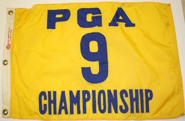 Actual Course Flown 9th Hole Flag from Gary Players 3rd Major Win at 1962 PGA