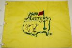 Big Three Autographed Masters Flag - Nicklaus, Palmer, and Player