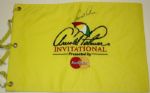Arnold Palmer Autographed Yellow Bay Hill Pin Flag