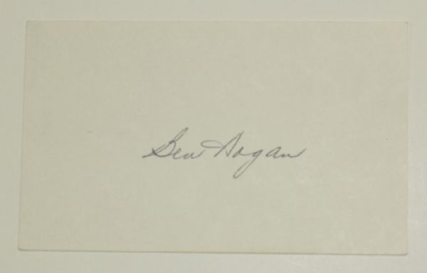 Ben Hogan Autographed Index Card
