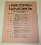 1951 US Open Pairing Sheet(Thursday/Friday) - Hogan Wins
