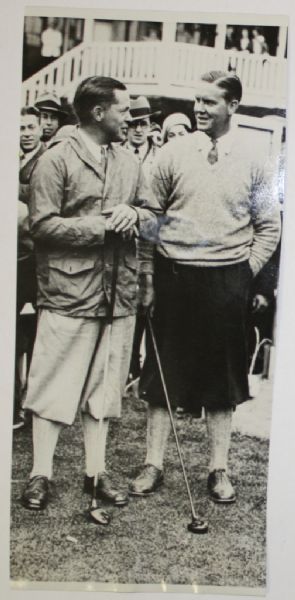 1930 Wire Photo Bobby Jones with 1929 US Amateur Champ Harrison"Jimmy"Johnson