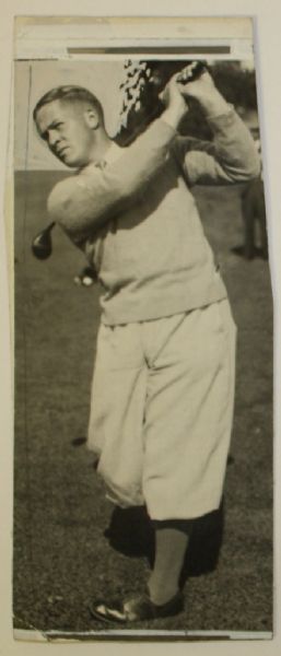 1929 Wire Photo Bobby Jones-Prized Full Length Swinging Image