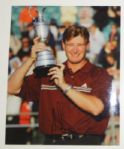 Ernie Els Autographed 8x10 with Open Championship Trophy JSA COA
