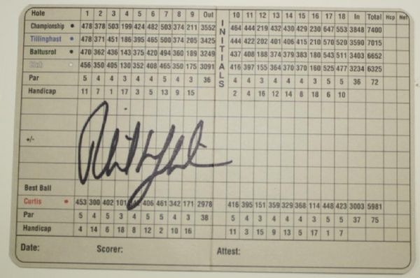 Phil Mickelson Autographed Baltusrol Scorecard JSA COA