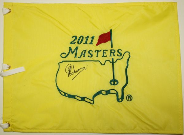 Lot of 5 Charl Schwartzel Autographed 2011 Masters Embroidered Pin Flags