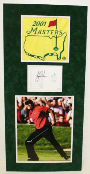 Matted Tiger Woods Signed Masters Scorecard W/JSA Cert B48725