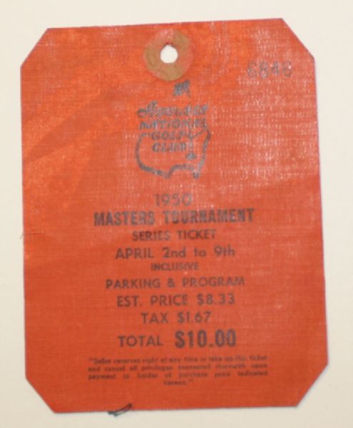 1950 Masters Tournament Badge