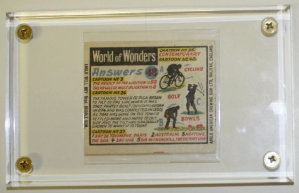 1960 Anglo American Chewing Gum (Engalnd) Golf Card/Wrapper "World of Wonders - #48C Answer Card"