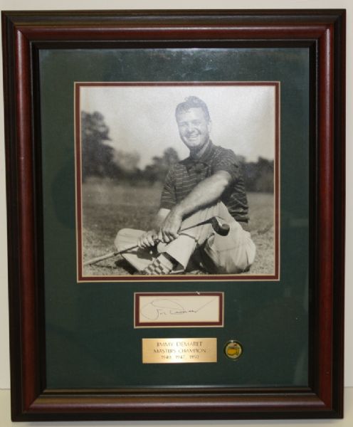 Jimmy Demaret Masters Presentation w/Framed Cut Signature-JSA Cert. of Authenticity