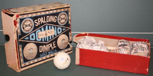 Spalding Domino Blue Dot Dimple 5 Balls in Wrapper and Original Box