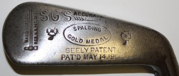 Seely Patent Mashie W/ Seldom Seen Original  A.G. Spalding Gold Medal Shaft