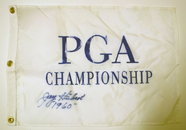 PGA Championship Flag Signed by 1960 Champion Jay Hebert- Deceased