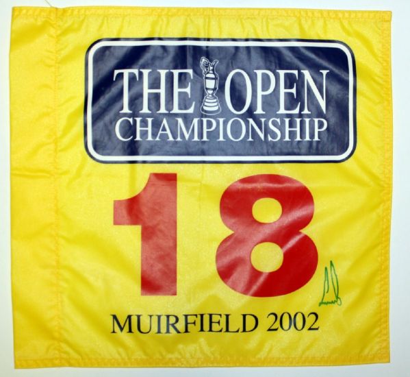 Ernie Els Autographed 2002 British Open Flag
