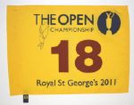 Darren Clarke Autographed  British Open Flag JSA COA