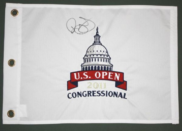 Rory McIlroy Autographed White US Open Flag JSA COA