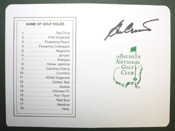 Ben Crenshaw Autographed Masters Scorecard JSA COA